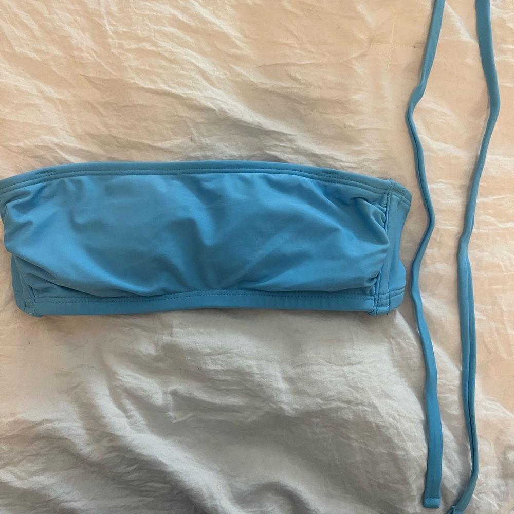 Blue target bikini top